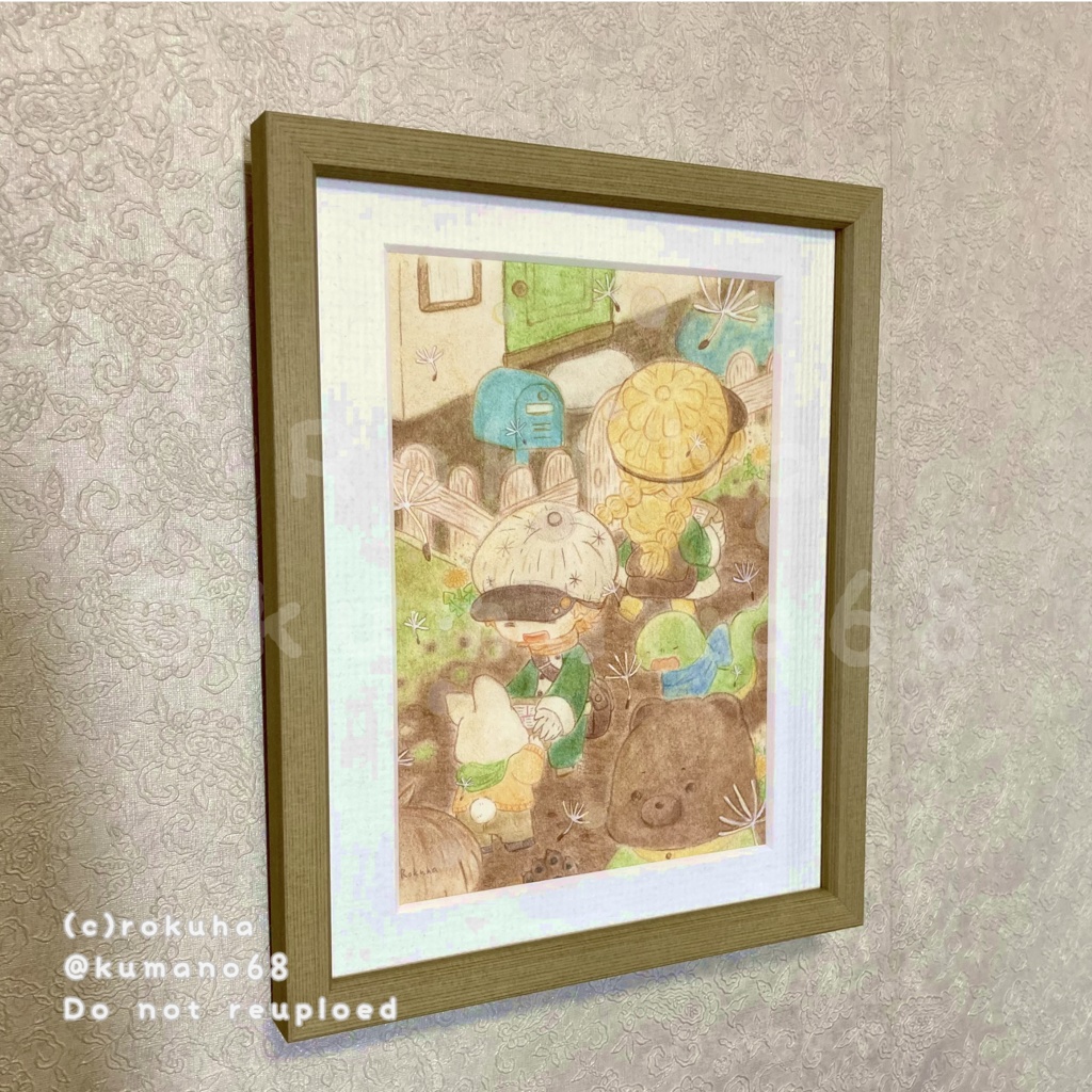 額装原画作品「たんぽぽ郵便」