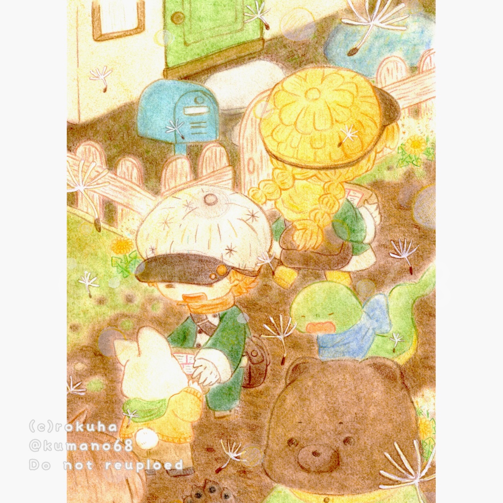 額装原画作品「たんぽぽ郵便」