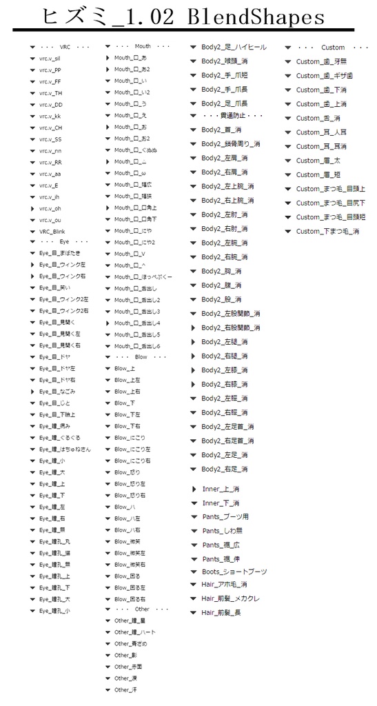 オリジナル3Dモデル「ヒズミ」Ver 1.02