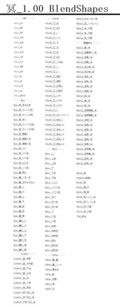 オリジナル3Dモデル「冥(Mei)」Ver 1.01