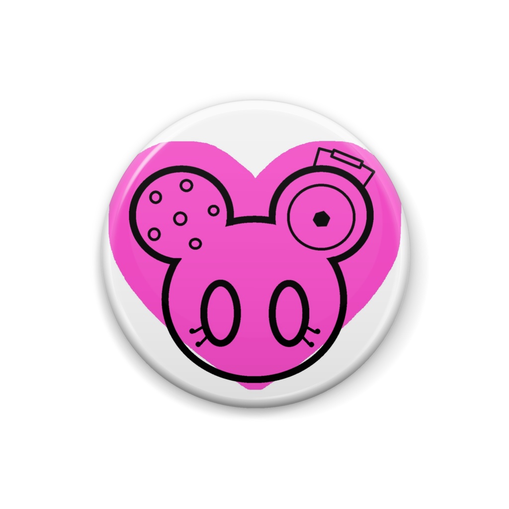 【非公式】びんとろ缶バッジ(桃くま)25mm