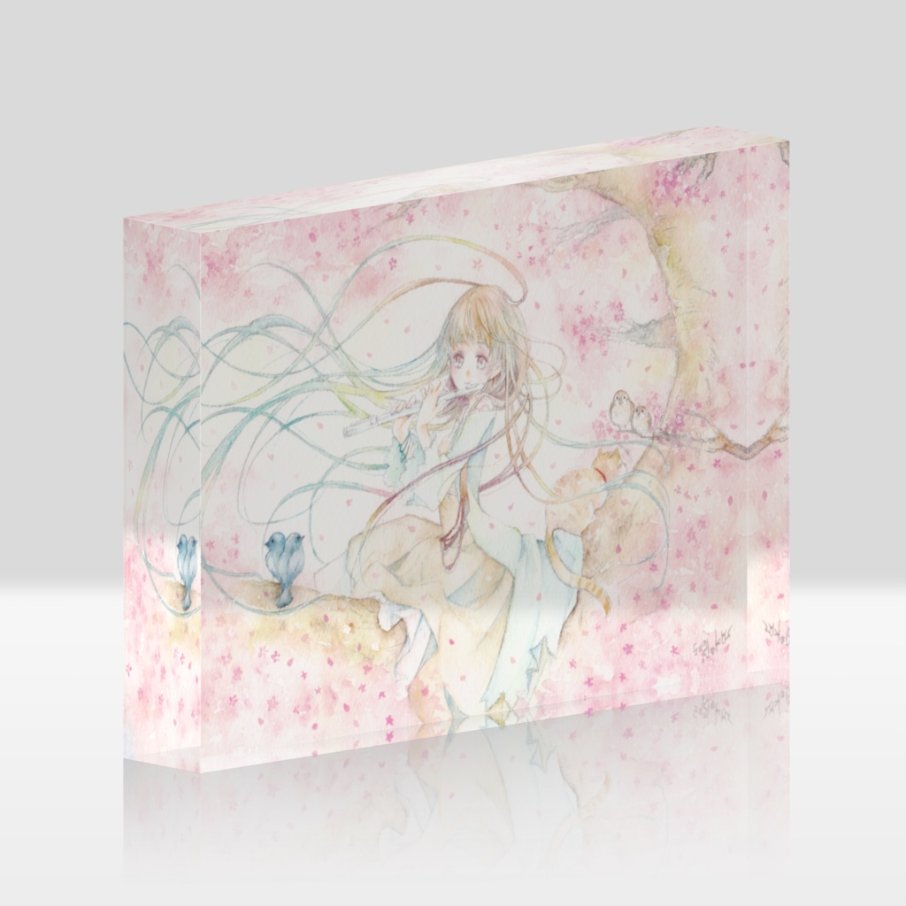 【創作】春告げ【アクリルブロック】