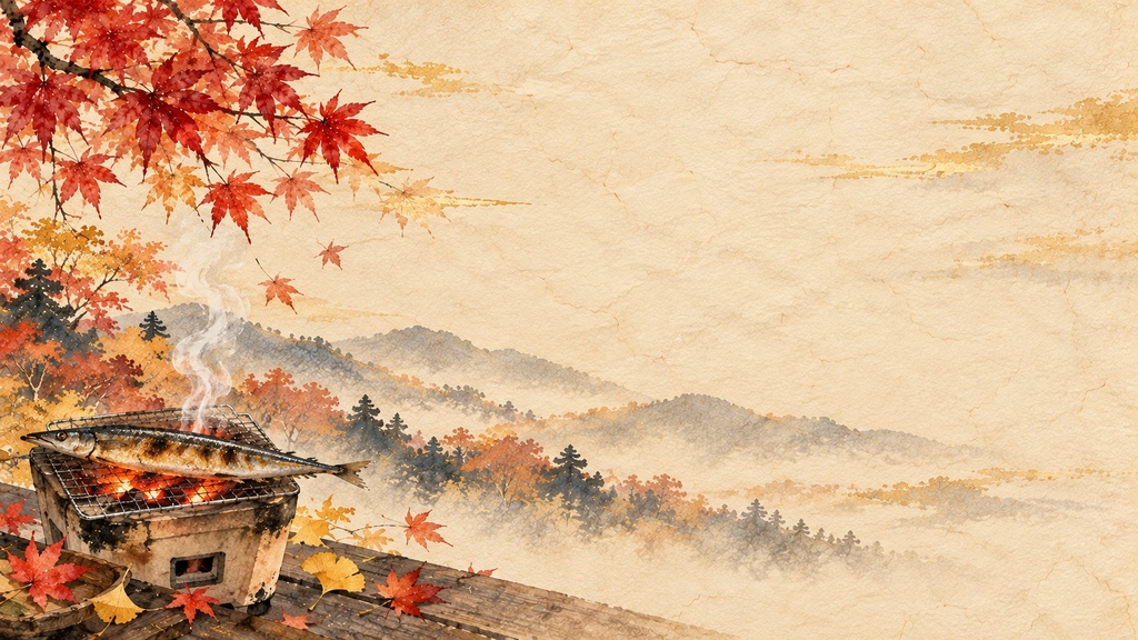 【VTuber配信背景】秋彩日和|和紙水彩の和風・秋背景5枚セット|1920×1080 PNG