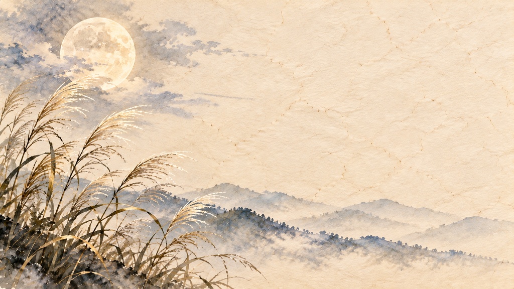 【VTuber配信背景】秋彩日和|和紙水彩の和風・秋背景5枚セット|1920×1080 PNG