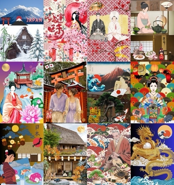 Traditional Japanese Background Digital Paper 12set