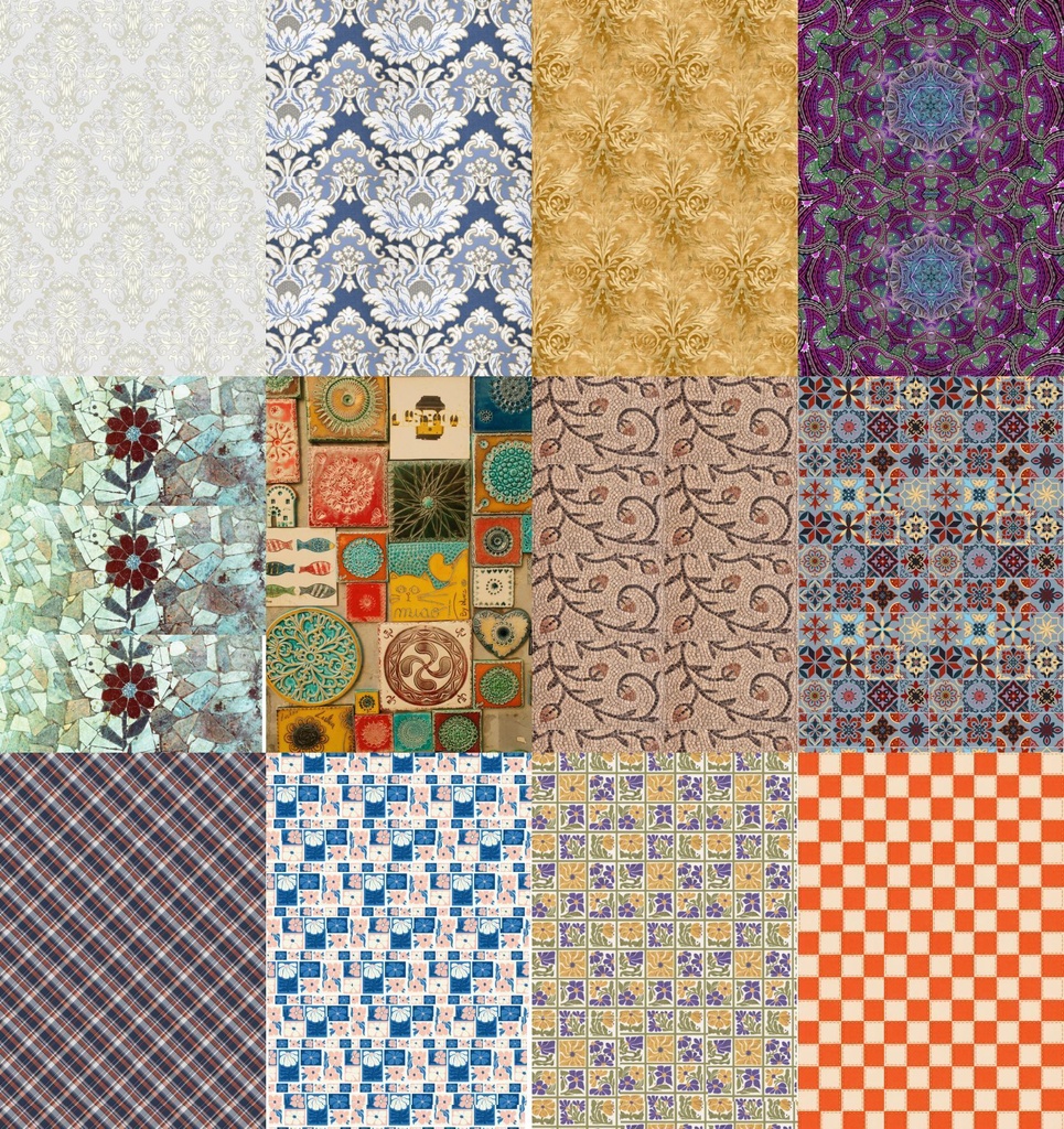 Vintage Retro Decorative Background 12 SET digital paper