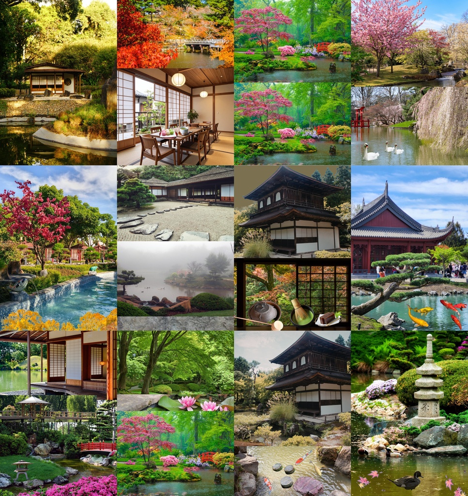 Traditional Japanese Garden & Pond – Digital Paper 12 Sheets A4
