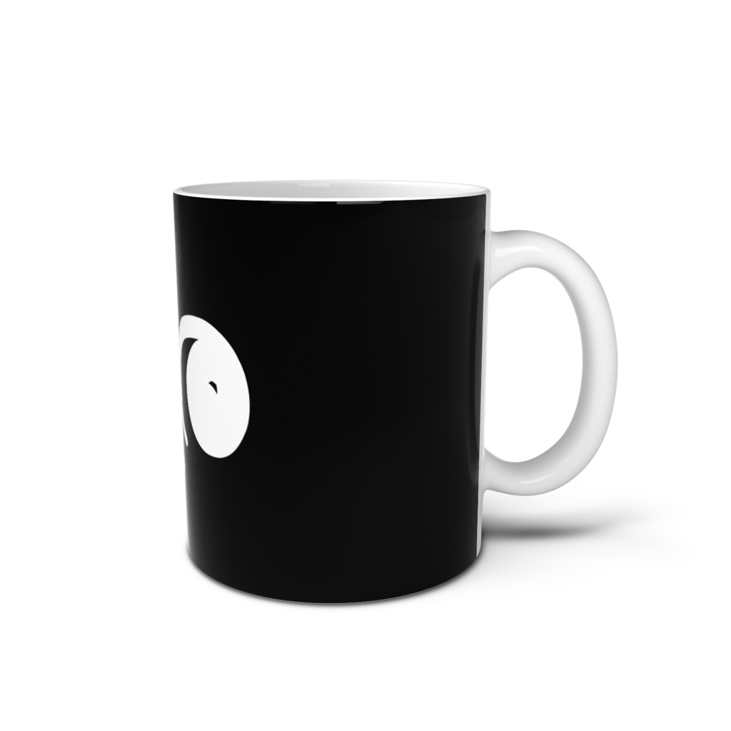 ごごまるフェイスマグ(白x黒)