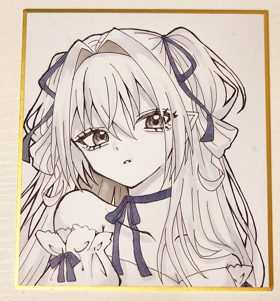 魔姫むいなミニ色紙 サイン付き