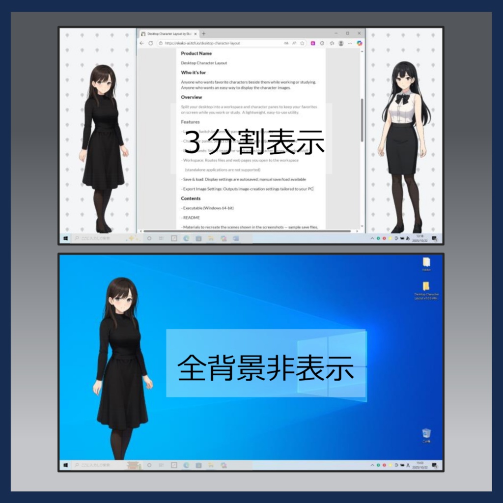 Desktop Character Layout