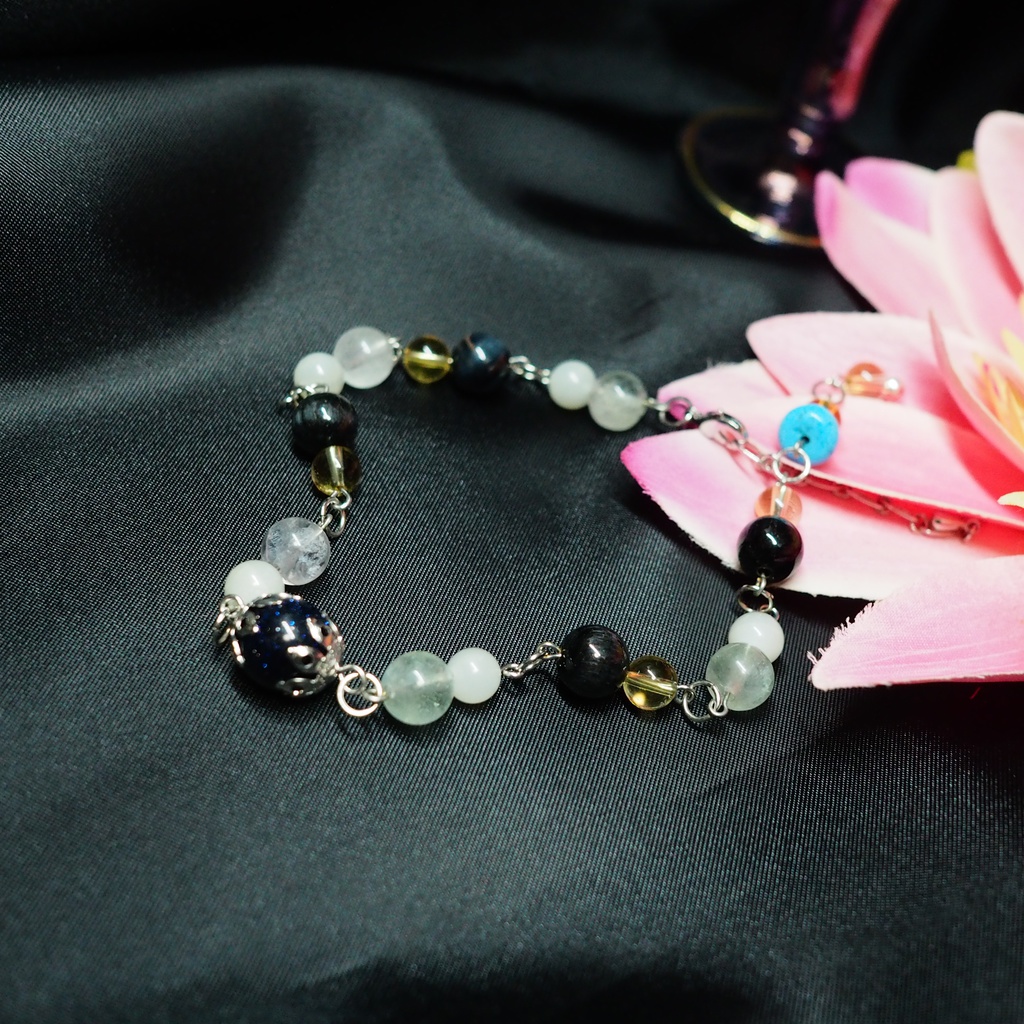 【展示のみ】ネフェルタリのアジャスター付き天然石ブレスレットB