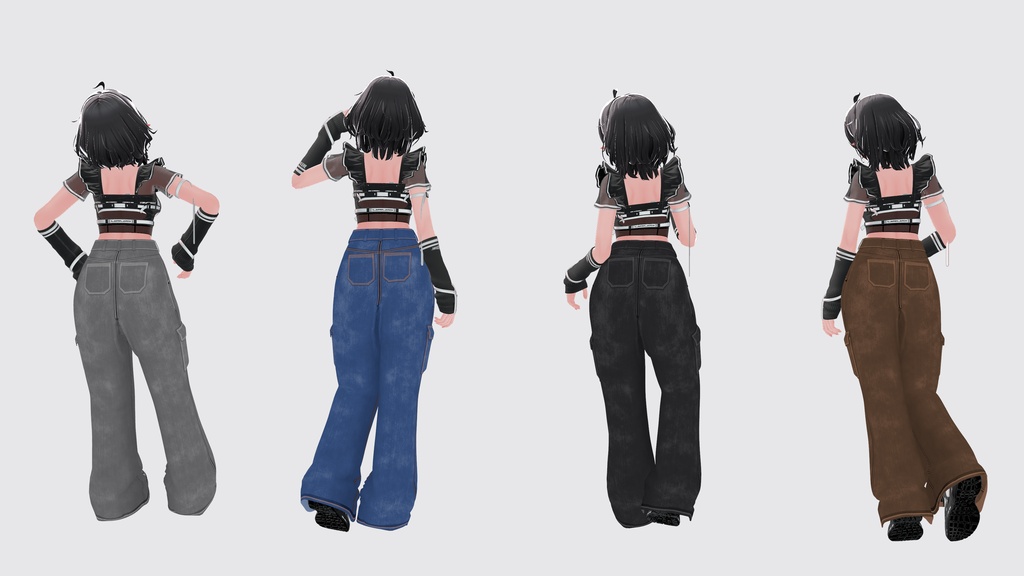 Baggy Denim Cargo Jeans (4 colors) / ゆったりデニムカーゴジーンズ(4色)