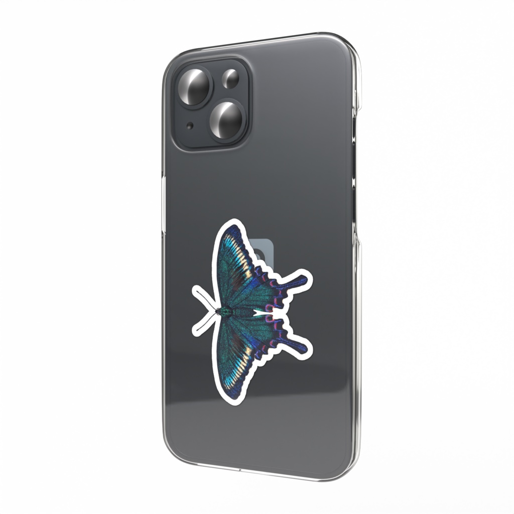 スマホステッカー ミヤマカラスアゲハ春型 オス