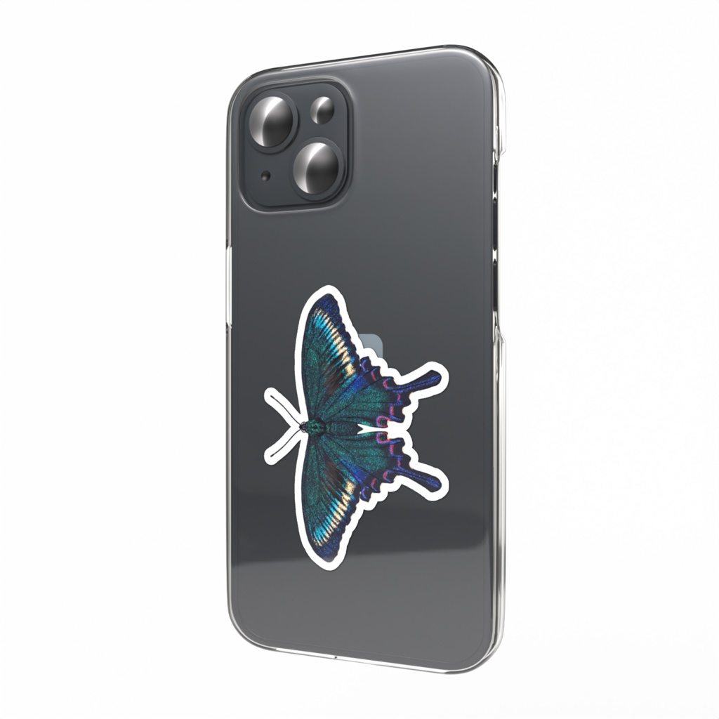 スマホステッカー ミヤマカラスアゲハ 春型 オス