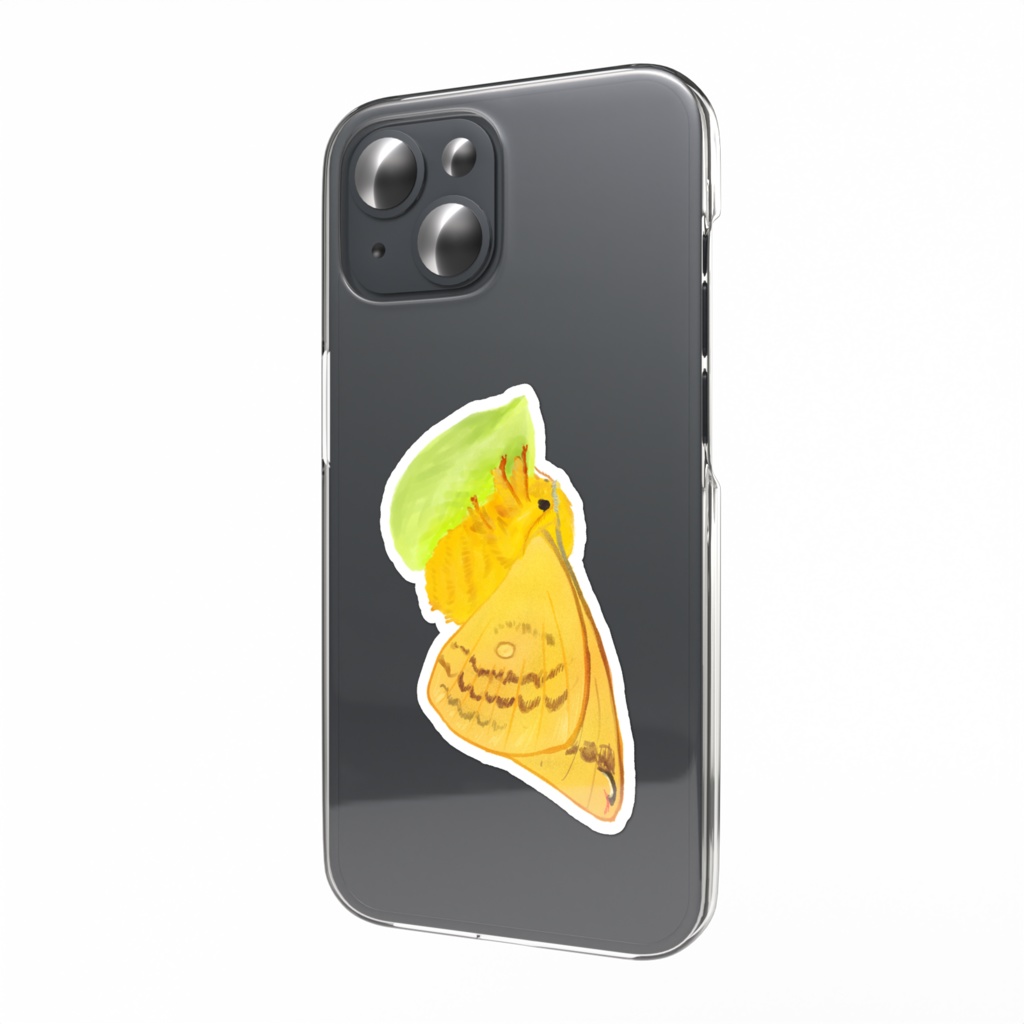 スマホステッカー　ウスタビガ　まゆといっしょ