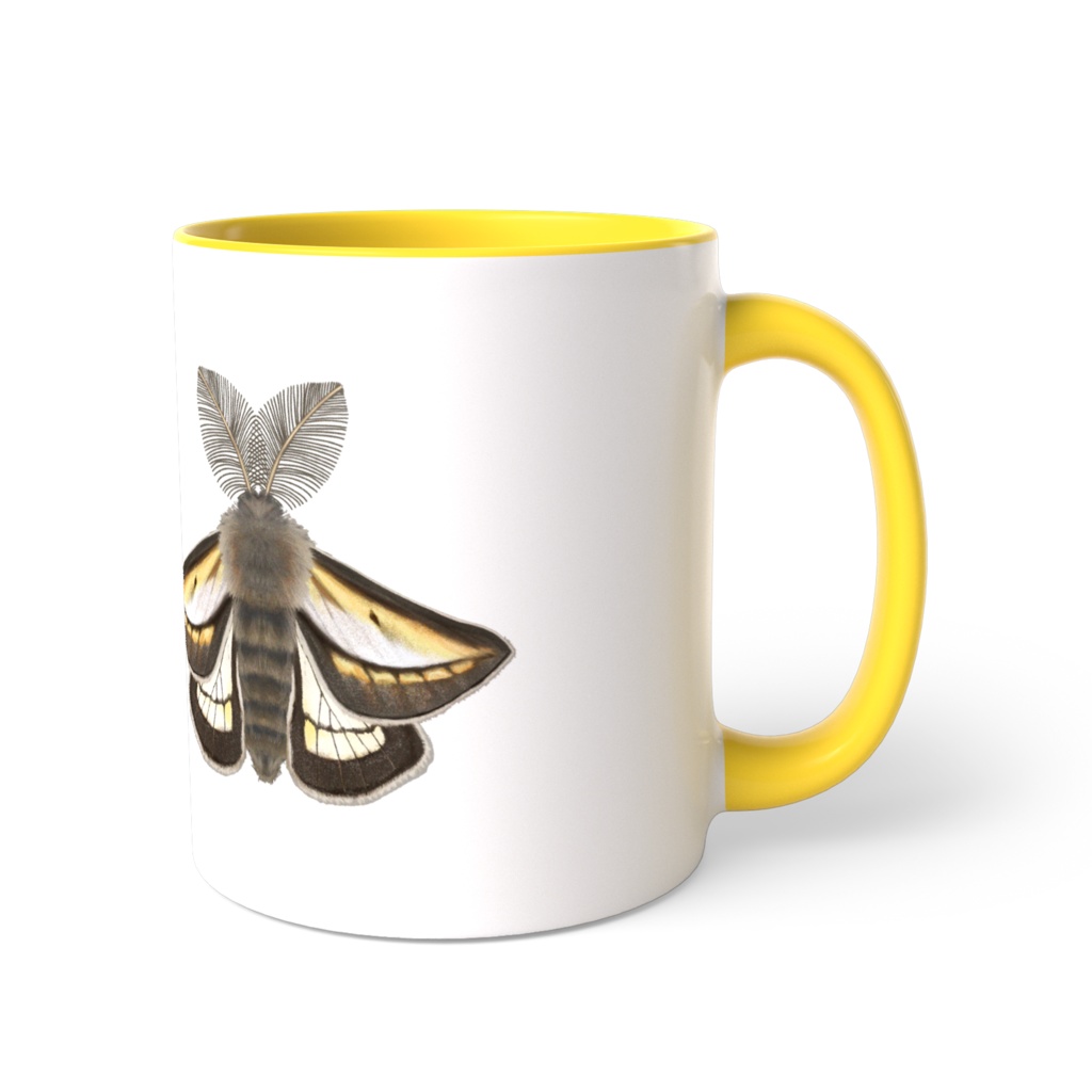 マグカップ　フチグロトゲエダシャク　黄　