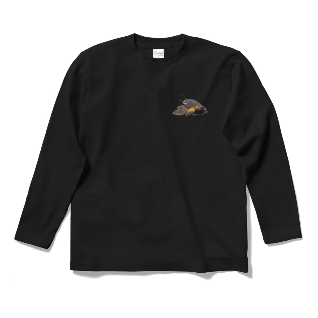 ホシホウジャク　ワンポイント長袖Tシャツ　黒