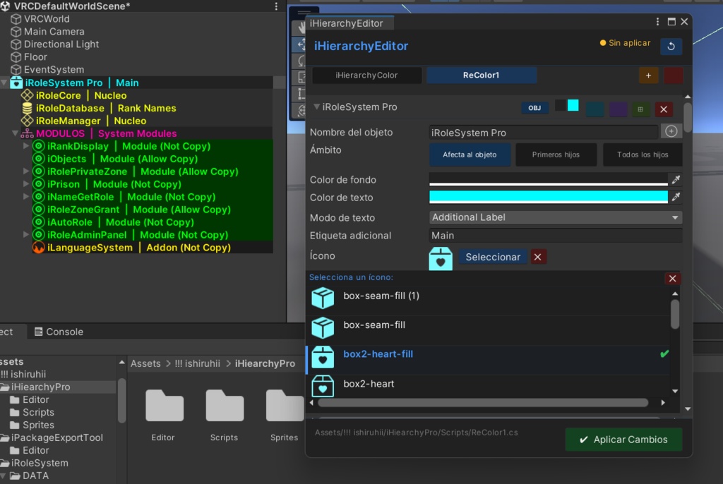 iHiearchyEditor | Editor de Jerarquia.
