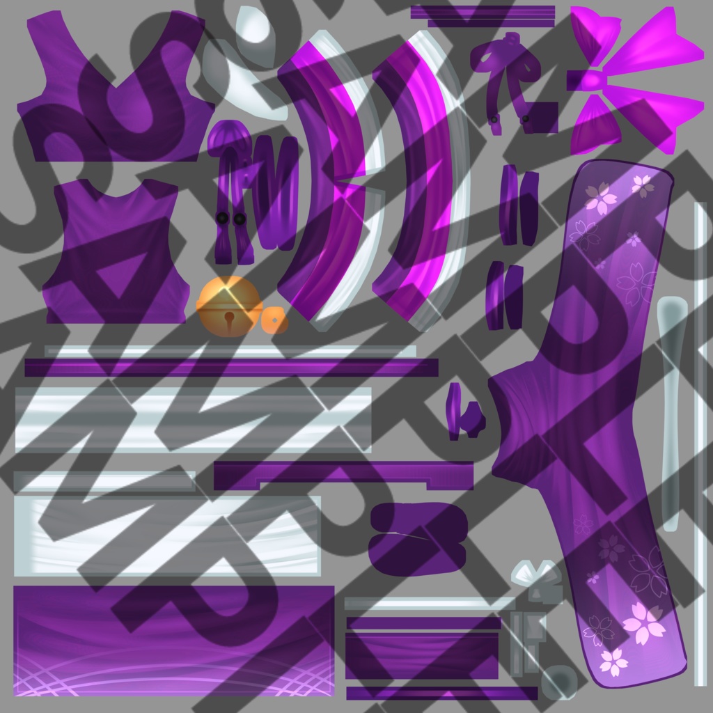 Rindo/竜胆 Purple Texture Recolor Pack