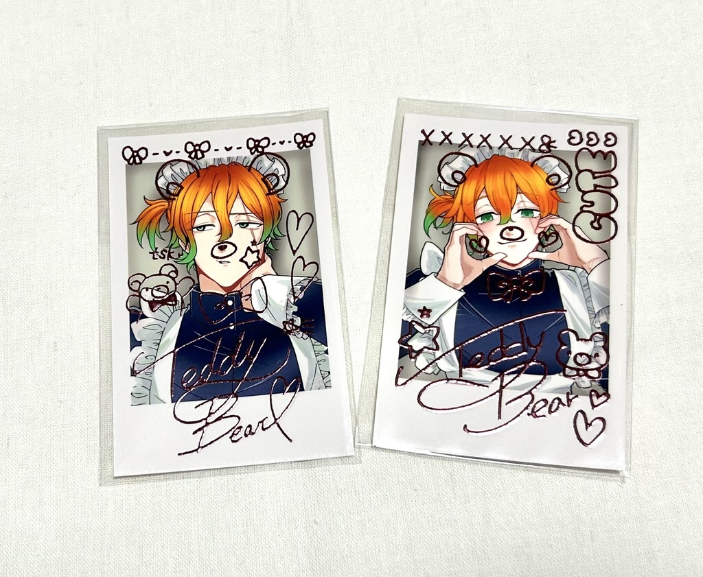 メイドチェキ風カード　テディ