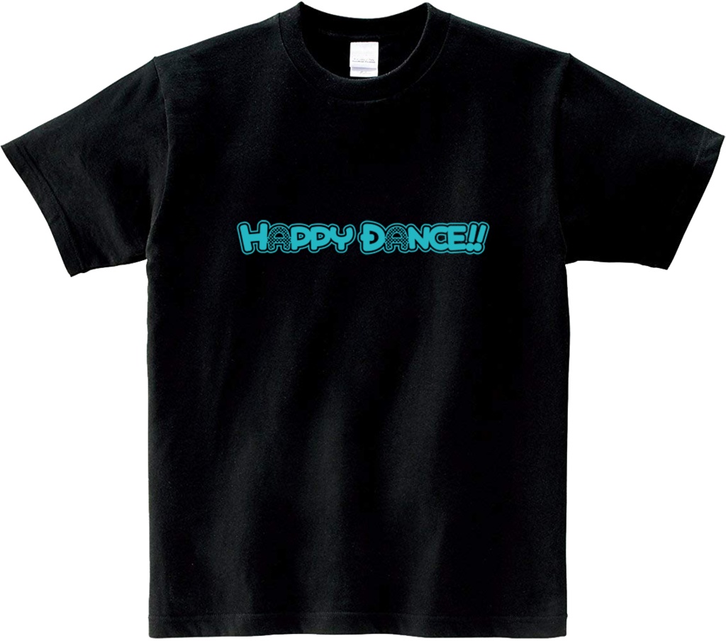 《超会議受け取り》ハピナスTシャツ【ブラック×ターコイズ】