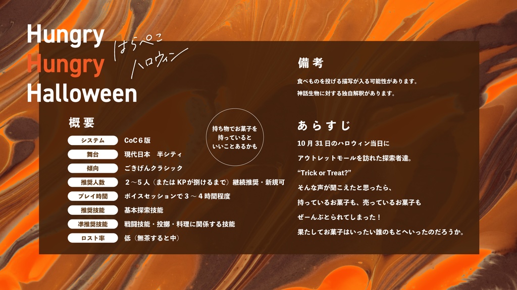 【CoCシナリオ】はらぺこハロウィン SPLL:E198252