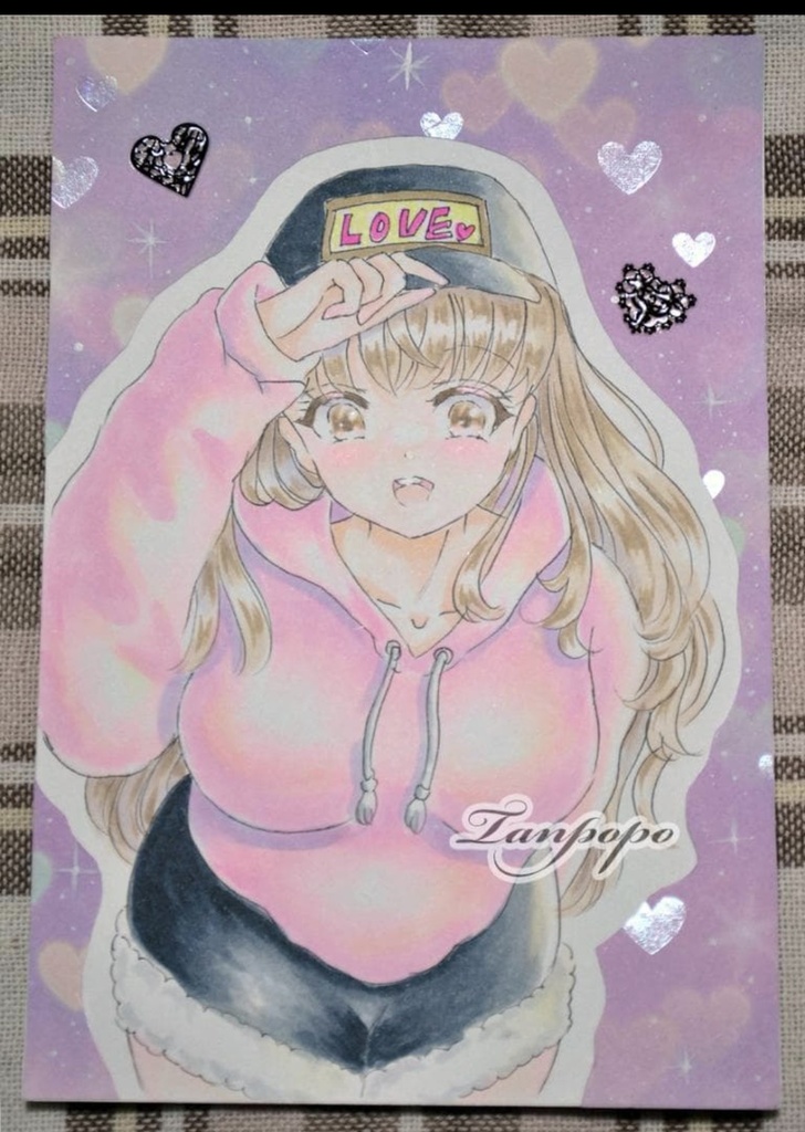 手描きイラスト 帽子をかぶった女の子