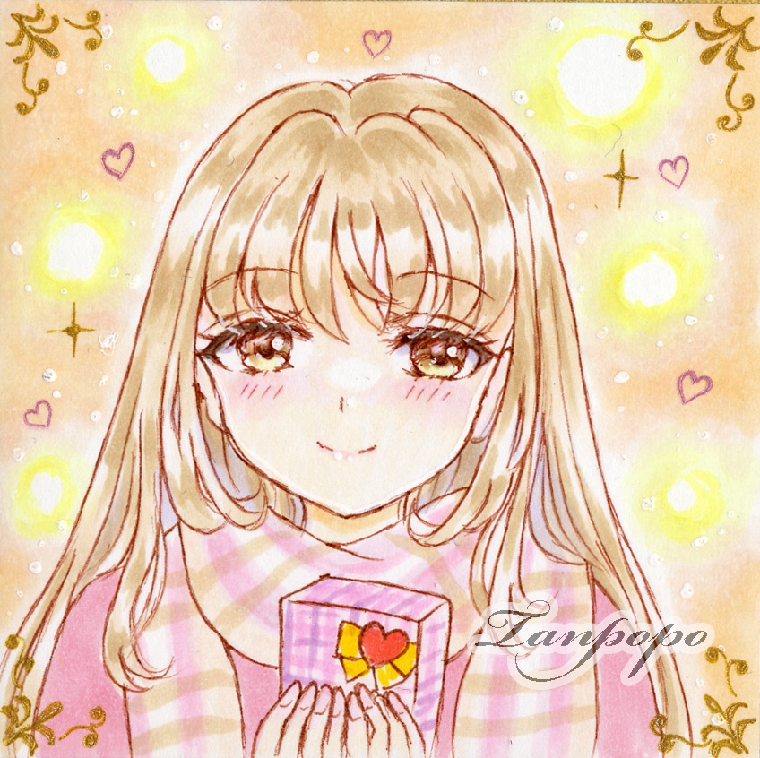 手描きイラスト オリジナル バレンタインの女の子