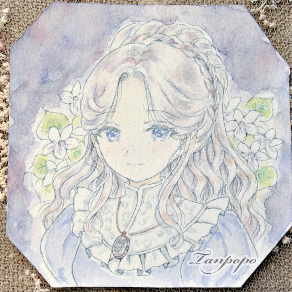 手描きイラスト オリジナル アナログ 原画 ある姫君の肖像