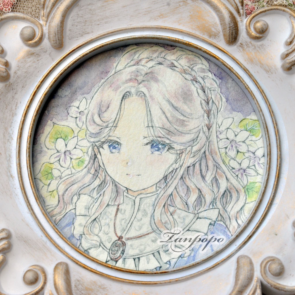 手描きイラスト オリジナル アナログ 原画 ある姫君の肖像