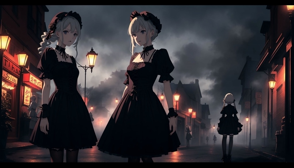 霧の中のゴシックロリータ少女