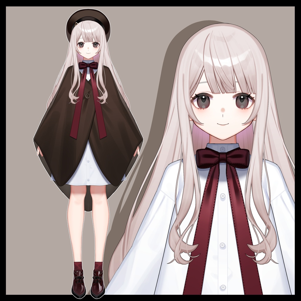 【汎用イラスト】ポンチョの女の子【パーツ分けPSD】