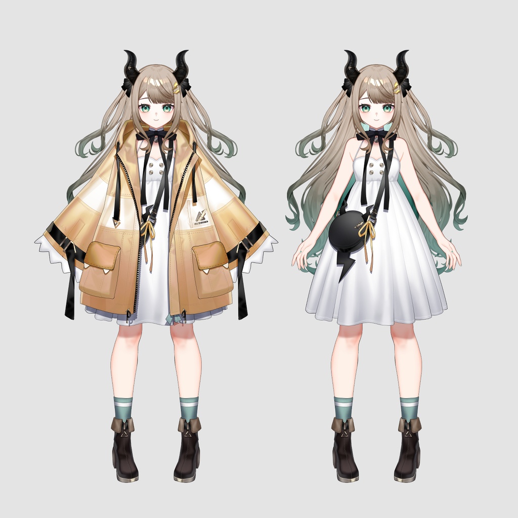 【汎用イラスト】龍の女の子【パーツ分けPSD】