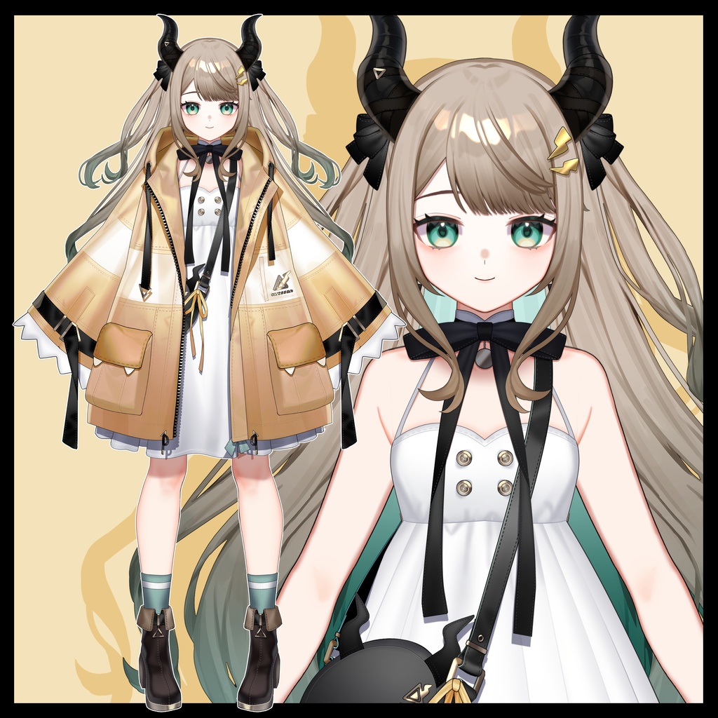 【汎用イラスト】龍の女の子【パーツ分けPSD】