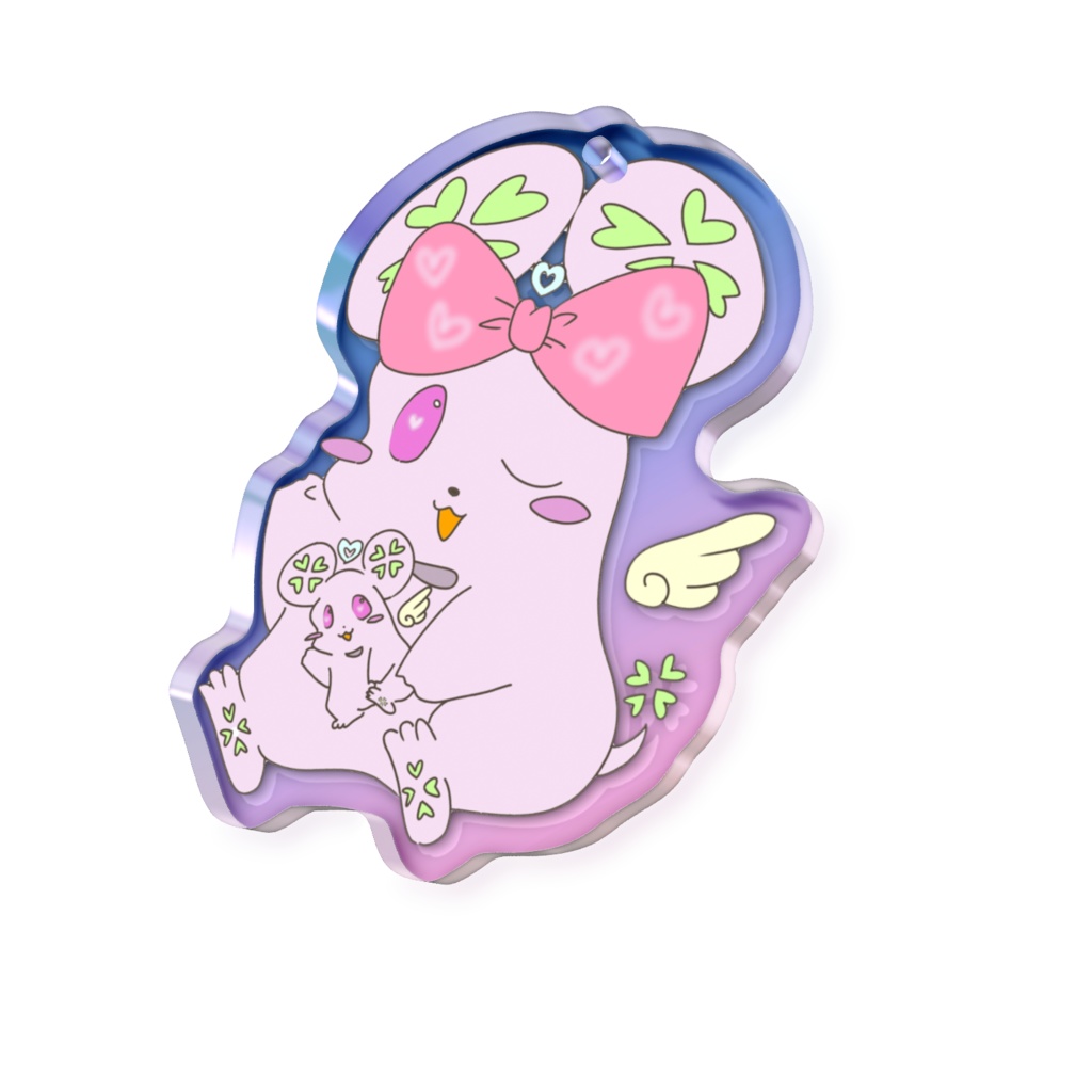 ♡おめかしよつよつ　オーロラアクキーになったよ♡