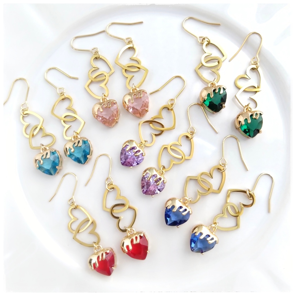 メルティ♡とステンレスWハートのピアス/イヤリング