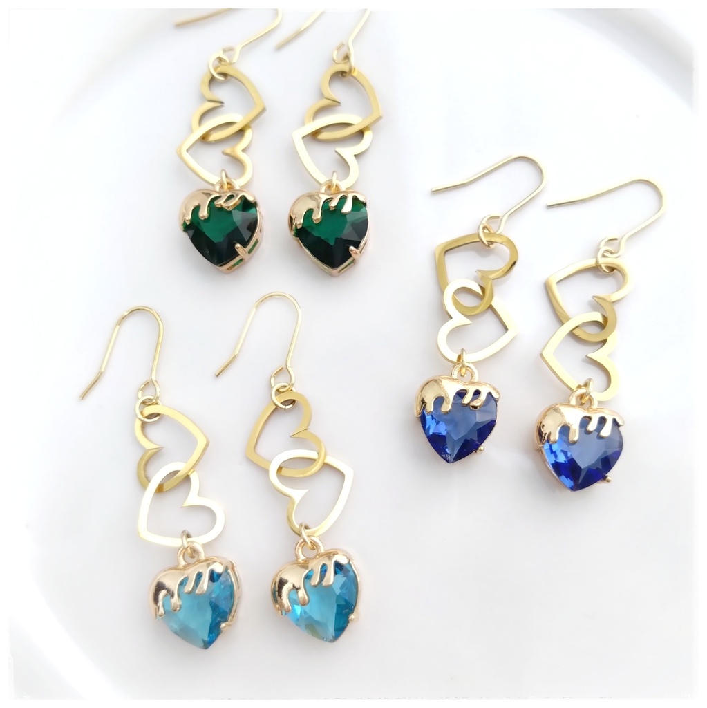 メルティ♡とステンレスWハートのピアス/イヤリング