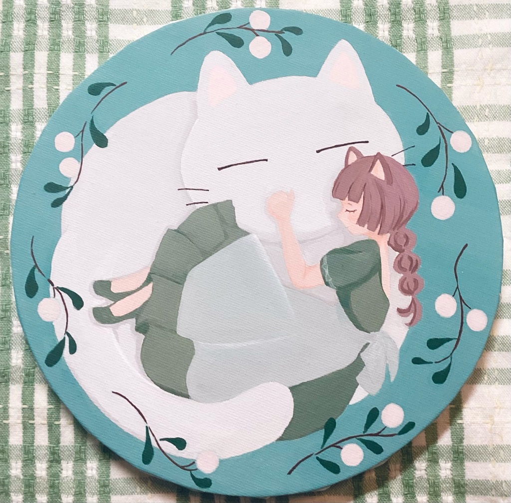 キャンバス原画『おやすみにゃんこ』