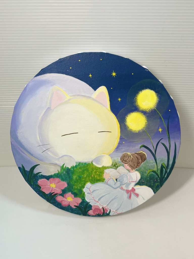 キャンバス原画『星空にゃんこ』