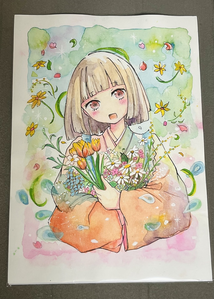 イラスト原画 「やっぱり春が好き!」