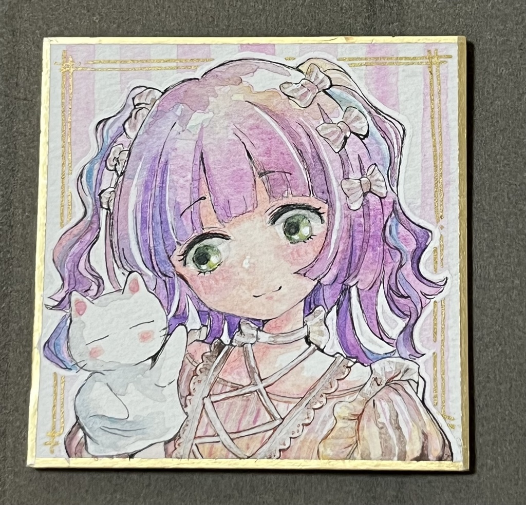 豆色紙原画 『にゃんてこった』