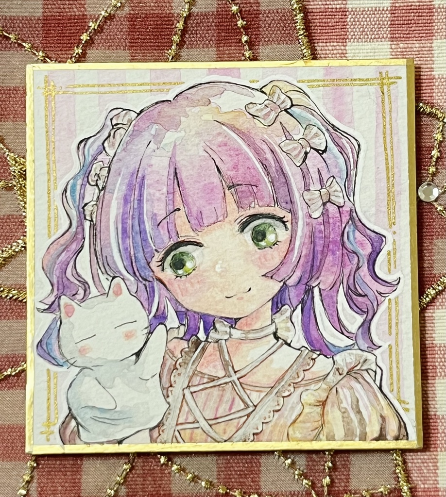 豆色紙原画 『にゃんてこった』