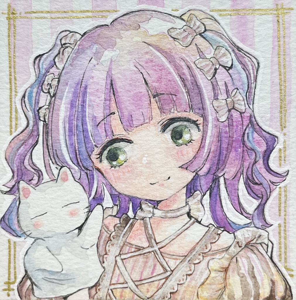 豆色紙原画 『にゃんてこった』