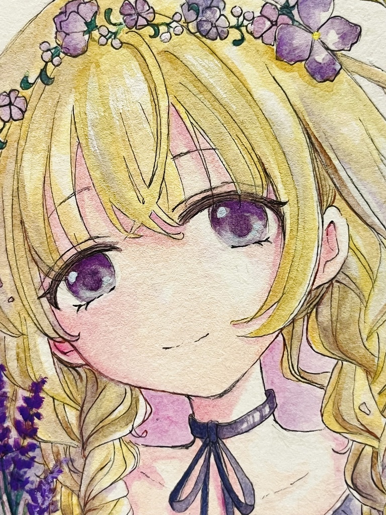 ミニ色紙原画 『むらさきちゃん』