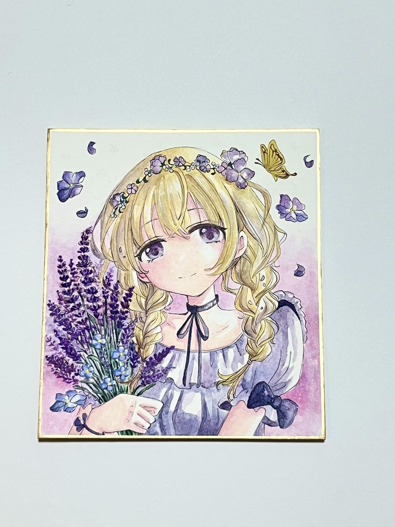 ミニ色紙原画 『むらさきちゃん』