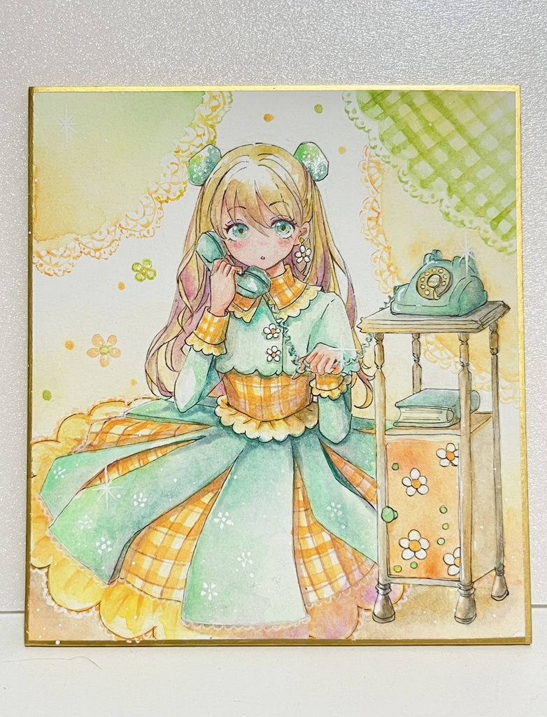 ミニ色紙原画『ラブコール♡』加筆修正版