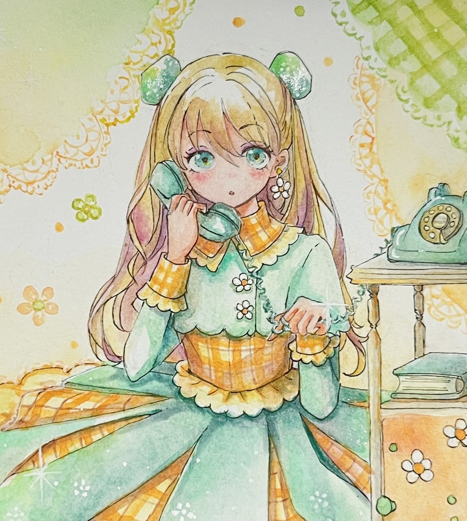 ミニ色紙原画『ﾗﾌﾞｺｰﾙ♡』加筆修正版