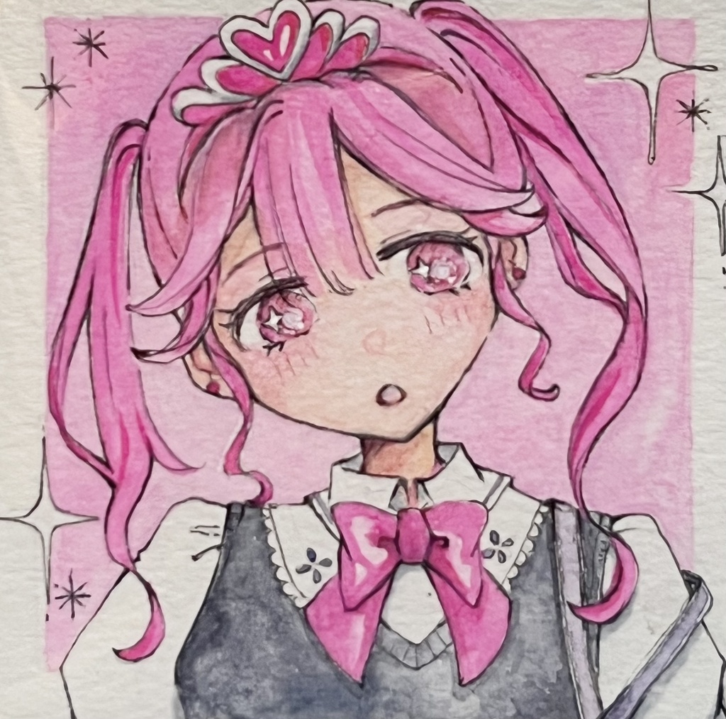 豆色紙原画『ももかちゃん』オリジナルイラスト