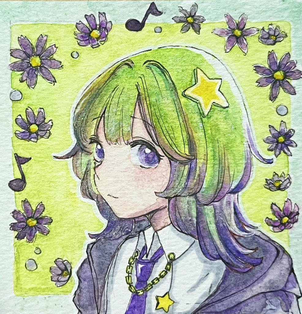 豆色紙原画『萌ちゃん』オリジナルイラスト