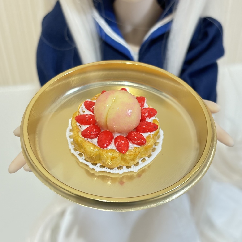 【1/3,4,6サイズ】まるごと桃タルト(いちご)